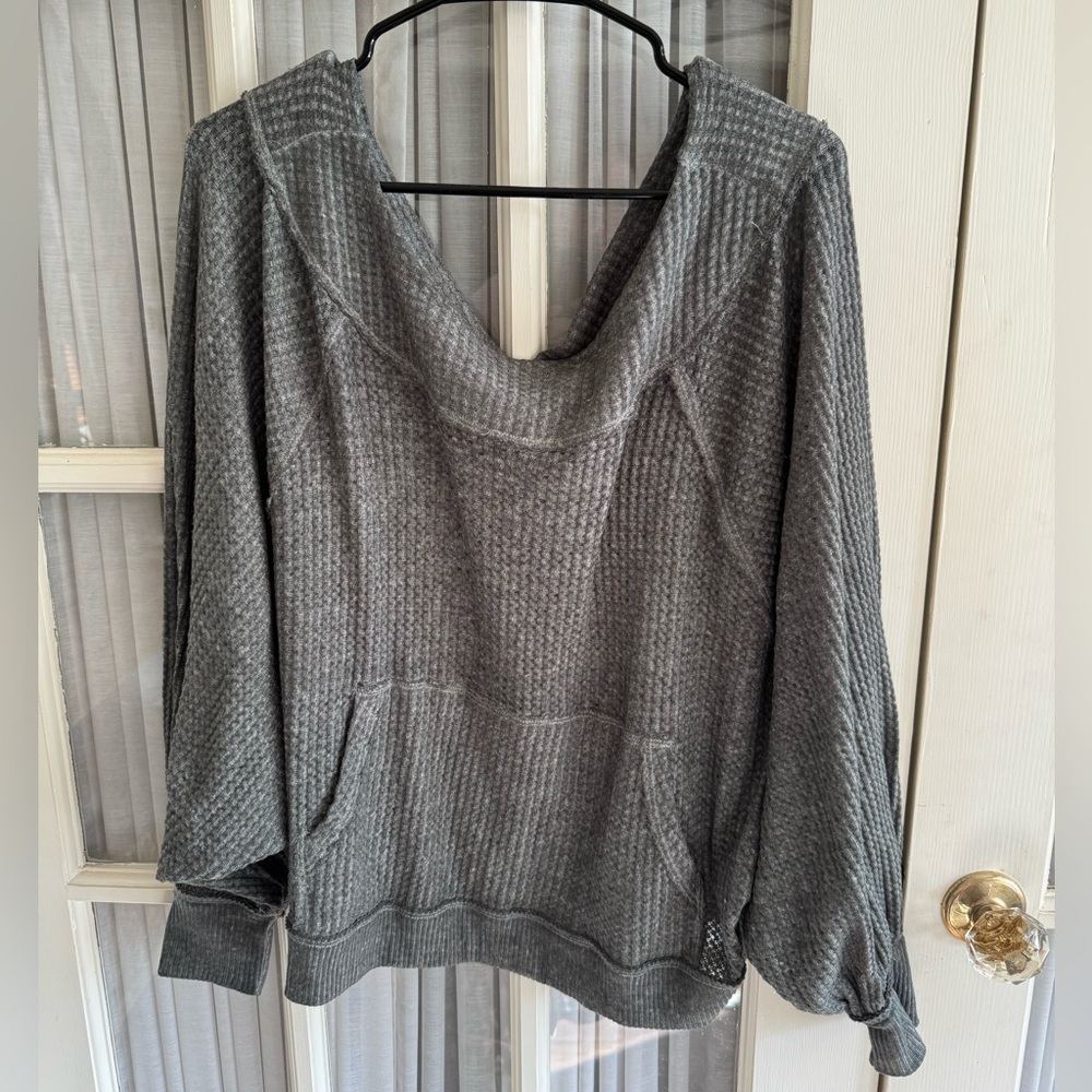 Gray Hooded Women's Sweater